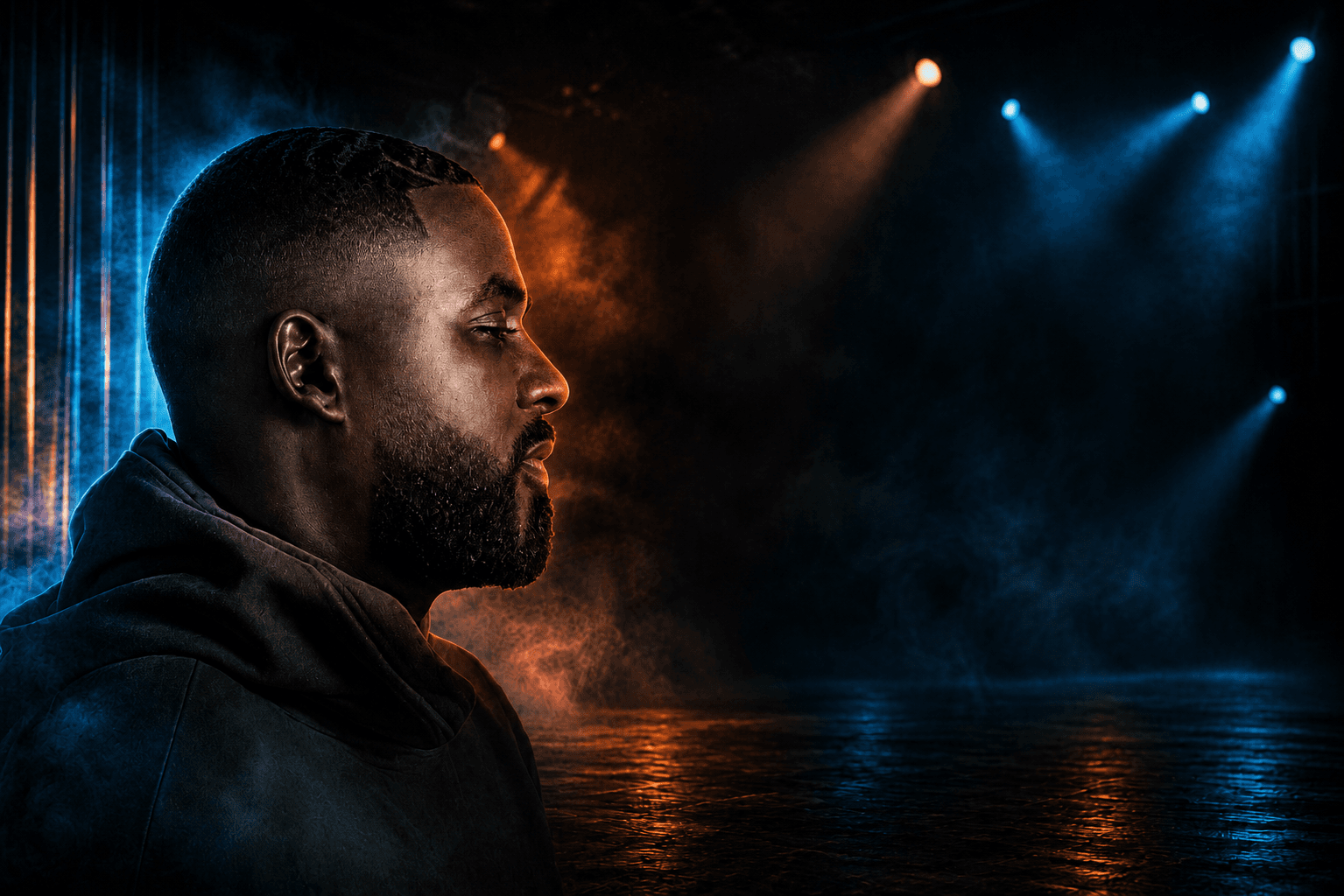 Broadway The Lyricist on a dark, spotlit stage